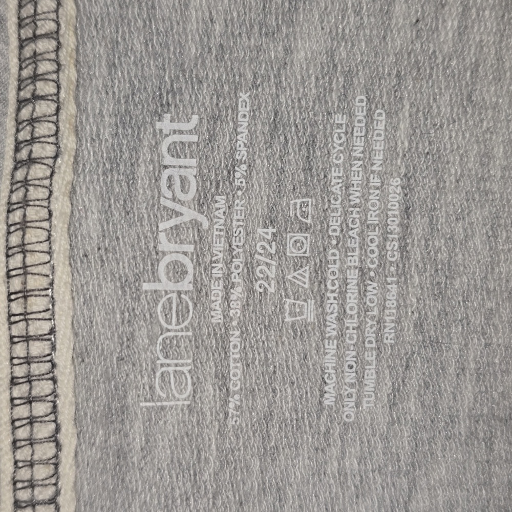 Lane Bryant Scoop Neck Heather Gray Sweatshirt Side Pockets Womens Size 22/24W - Picture 2 of 13